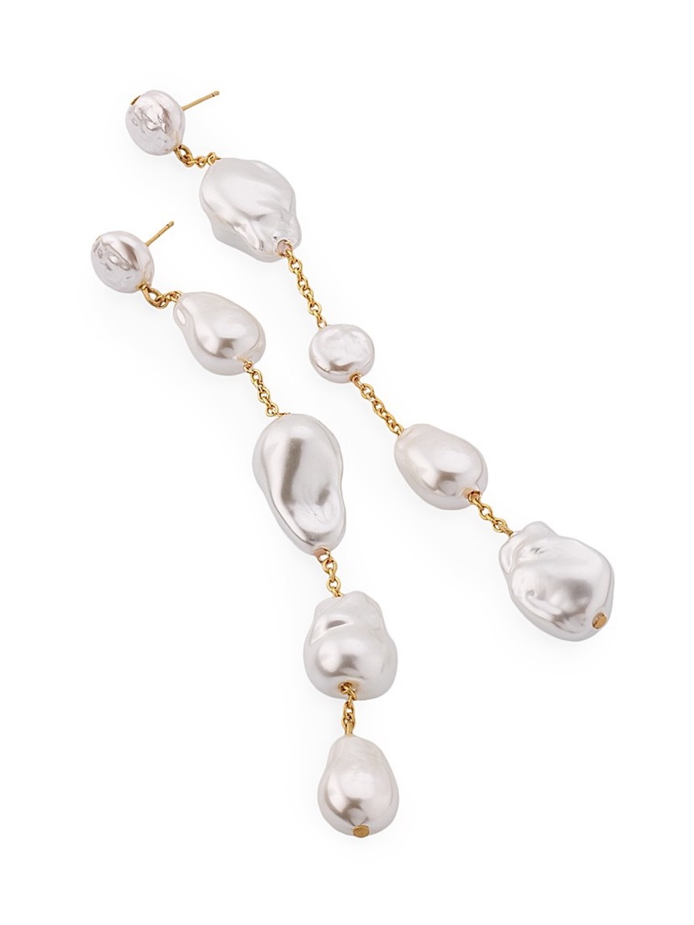 Cult Gaia Vana Imitation Pearl Linear Drop Earrings